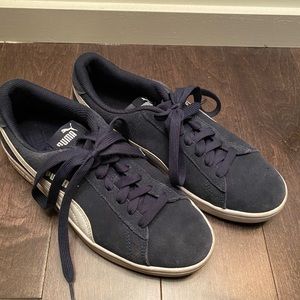 Puma Navy Blue Suede Sneakers